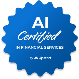 Example of the AI Certified badge that is awarded to users who complete the program